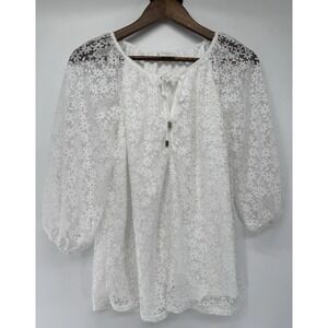 White Sheer Top By Siren Lily Bloomcore Sunflowers Peasant Boho Pictures PL